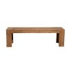 Dining Bench with Bracket Legs, Sandblasted Antique Natural Brown Finish