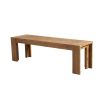 Dining Bench with Bracket Legs, Sandblasted Antique Natural Brown Finish