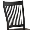 Transitional Style Wooden Side Chair with Slatted Backrest, Set of 2, Black