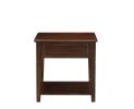 Wooden End Table with One Drawer and One Shelf, Walnut Brown