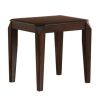 Wooden End table with Beveled Tapered Legs, Walnut Brown