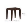 Wooden End table with Beveled Tapered Legs, Walnut Brown