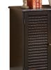 Double Door Solid Wood Shoe Cabinet with Blocked Panel Feet, Espresso Brown