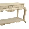 Vintage Style Wooden Sofa Table with Two Drawers and One Open Shelf, White