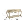 Vintage Style Wooden Sofa Table with Two Drawers and One Open Shelf, White