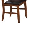 Dining Chair, Vegan Faux Leather, X Backrest, Set of 2, Brown