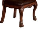 Dining Side Chair, Claw Legs and Leatherette Seat, Brown, Set of 2