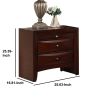 Contemporary Style Wooden Nightstand with Three Drawers and Metal Knobs, Brown