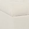 Fabric Upholstered Button Tufted Wooden Bench With Hinged Storage, White and Brown