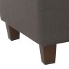 Fabric Upholstered Button Tufted Wooden Bench With Hinged Storage, Dark Gray and Brown