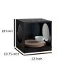Wooden Pet End Table with Flat Base and Cutout Design on Sides, Black