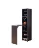 Wooden Wine Cabinet with Spacious Storage and Bar Table, Red Cocoa Brown