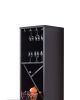 Wooden Wine Cabinet with Spacious Storage and Bar Table, Red Cocoa Brown