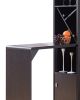 Wooden Wine Cabinet with Spacious Storage and Bar Table, Red Cocoa Brown