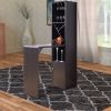 Wooden Wine Cabinet with Spacious Storage and Bar Table, Red Cocoa Brown