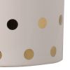 Ceramic Cylindrical Planter with Polka Dots Pattern, White and Gold