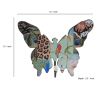 Butterfly Wall Decor with Exotic Animal Print, Set of 4, Multicolor