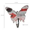 Butterfly Wall Decor with 4 Metal Hooks, Set of 4,Multicolor