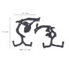 Wood Branch Look Wall Hooks with Key Hole Hanging, Black, Set of 2
