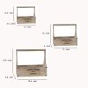 Wooden Toolbox Flower Planter with Handle, Set of 3, Brown