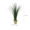 Decorative Polyester Real Like Grass with Ornamental Pot, Green