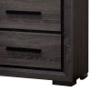 Wooden Nightstand with 2 Drawers and Finger Pull Handle,Gray and Black