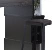 Transitional Style Wooden Bar Table with 3 Tier Side Shelves, Gray