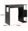Transitional Style Wooden Bar Table with 3 Tier Side Shelves, Gray