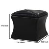 Leatherette Button Tufted Square Storage Ottoman with Seating, Black