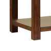 Square Shaped End Table with Open Bottom Shelf, Dark Cherry