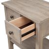 Transitional Nightstand with Two Drawers and Bottom Shelf, Gray