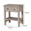 Transitional Nightstand with Two Drawers and Bottom Shelf, Gray