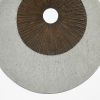 Round and Ribbed Double Layer Sandstone Wall Art, Set of 2, Medium, Brown and Gray