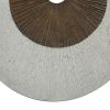 Round and Ribbed Double Layer Sandstone Wall Art, Set of 2, Large, Brown and Gray