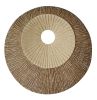 Round and Ribbed Double Layer Sandstone Wall Art, Set of 2, Medium, Brown and Beige