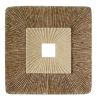 Square Sandstone Wall Decor with Ribbed Details, Set of 2, Medium, Brown and Beige