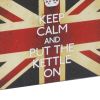 Suitcase with Union Jack Print Canvas Upholstery, Multicolor, Set of 2