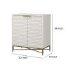 Honeycomb Design 2 Door Bar Cabinet with Metal Legs, White