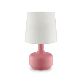 Contemporary Table Lamp with Pot Belly Base with Matte Pink Finish, Pink