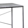Sled Base Rectangular Table with X shape Back and Wood Top,Gray and Silver