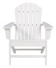 Contemporary Plastic Adirondack Chair with Slatted Back, White