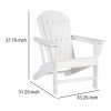 Contemporary Plastic Adirondack Chair with Slatted Back, White
