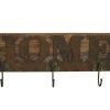 Traditional Wooden Rustic Plaque with Home Engraved, Set of 2, Brown