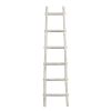 Transitional Style Wooden Decor Ladder with 6 Steps, White