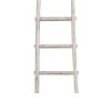 Transitional Style Wooden Decor Ladder with 6 Steps, White