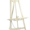 Wooden Hand Carved Tripod Easel with Back Leg Support, White