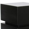Wooden Pedestal Stand in Stacked Cube Design, Antique Black