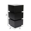Wooden Pedestal Stand in Stacked Cube Design, Antique Black