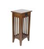 Wooden Pedestal Stand with 1 Drawer and Open Bottom Shelf, Oak Brown
