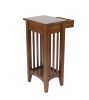 Wooden Pedestal Stand with 1 Drawer and Open Bottom Shelf, Oak Brown